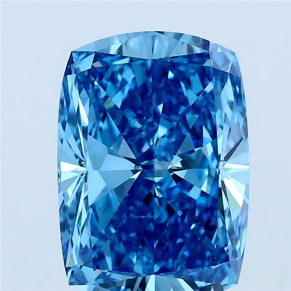 3.03ct Cushion FANCY VIVID BLUE VS1 Lab Created Diamond