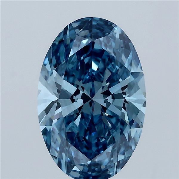 2.03ct Oval FANCY VIVID BLUE VS1 Lab Created Diamond
