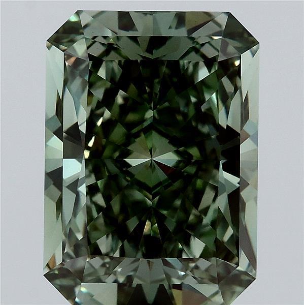 6.12ct Radiant FANCY VIVID GREEN VS1 Lab Created Diamond