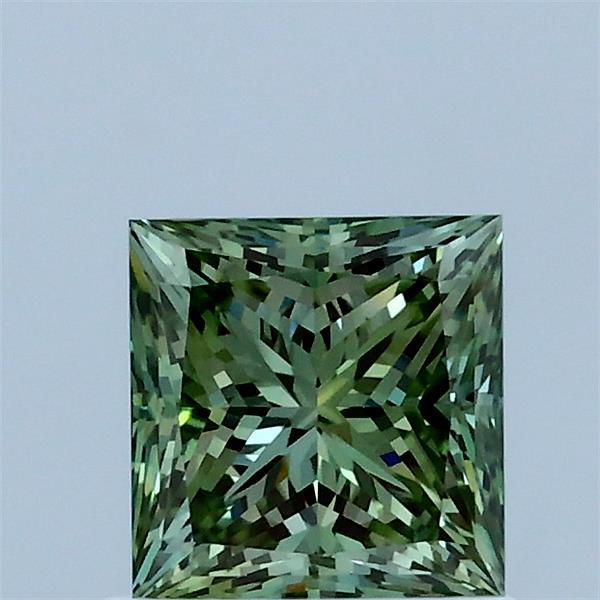 1.01ct Princess FANCY VIVID GREEN VS1 Lab Created Diamond