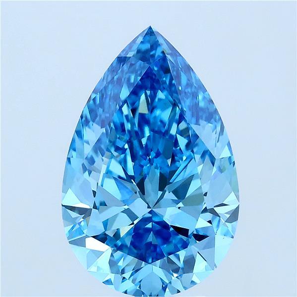 4.02ct Pear FANCY VIVID BLUE VVS2 Lab Created Diamond