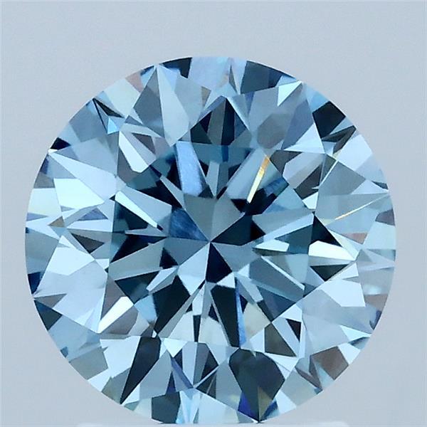 2.01ct Round FANCY VIVID BLUE VVS2 Lab Created Diamond