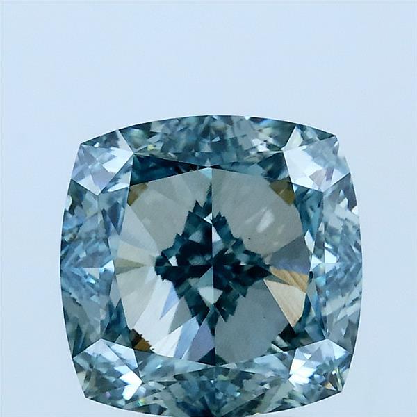 3.05ct Cushion FANCY VIVID GREEN BLUE VVS2 Lab Created Diamond