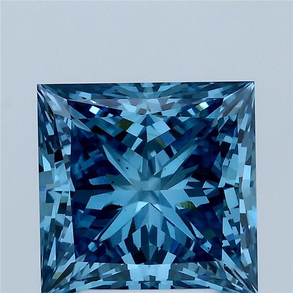 3.03ct Princess FANCY VIVID BLUE VS2 Lab Created Diamond
