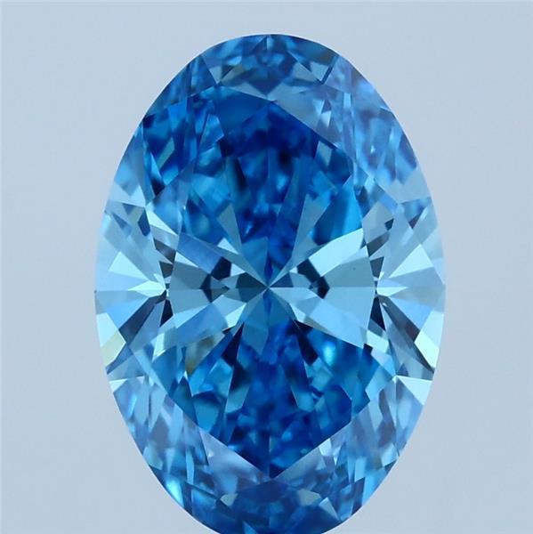 2.14ct Oval FANCY VIVID BLUE VVS2 Lab Created Diamond