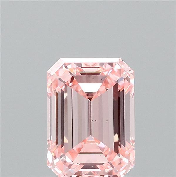 1.52ct Emerald FANCY INTENSE PINK VS1 Lab Created Diamond