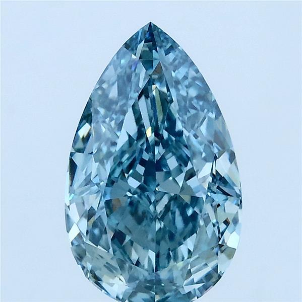 2.01ct Pear FANCY VIVID GREENISH BLUE VVS2 Lab Created Diamond