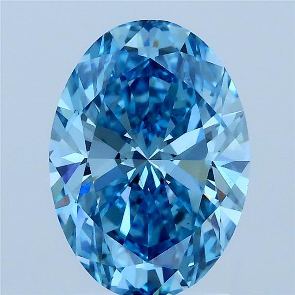 2.03ct Oval FANCY VIVID BLUE VVS2 Lab Created Diamond