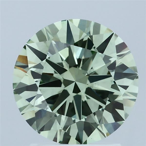2.01ct Round FANCY VIVID GREEN VS2 Lab Created Diamond