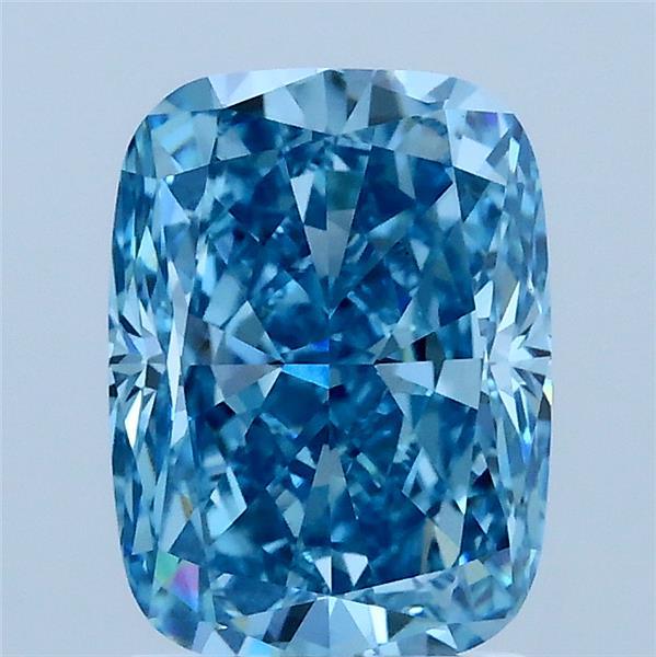 2.14ct Cushion FANCY VIVID BLUE VS1 Lab Created Diamond