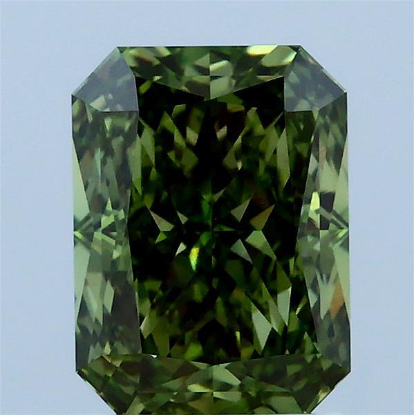 2.09ct Radiant FANCY VIVID GREEN VVS2 Lab Created Diamond