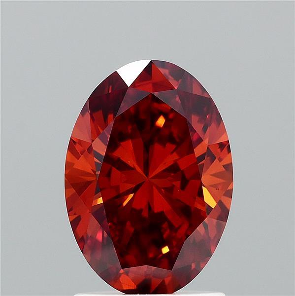 1.59ct Oval FANCY INTENSE BROWNISH ORANGE VS1 Lab Created Diamond