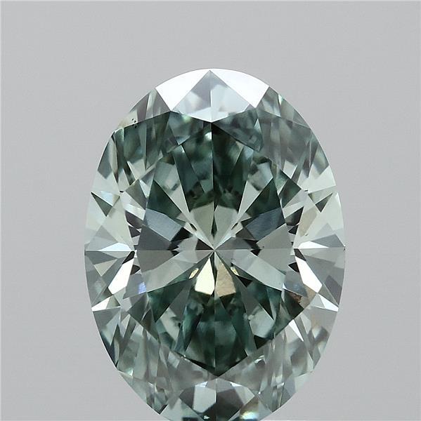 2.02ct Oval FANCY VIVID GREEN VS1 Lab Created Diamond