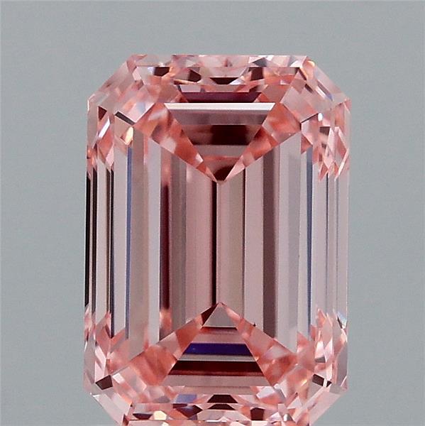 2.01ct Emerald FANCY VIVID PINK VS1 Lab Created Diamond
