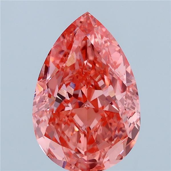 5.29ct Pear FANCY VIVID PINK VS1 Lab Created Diamond