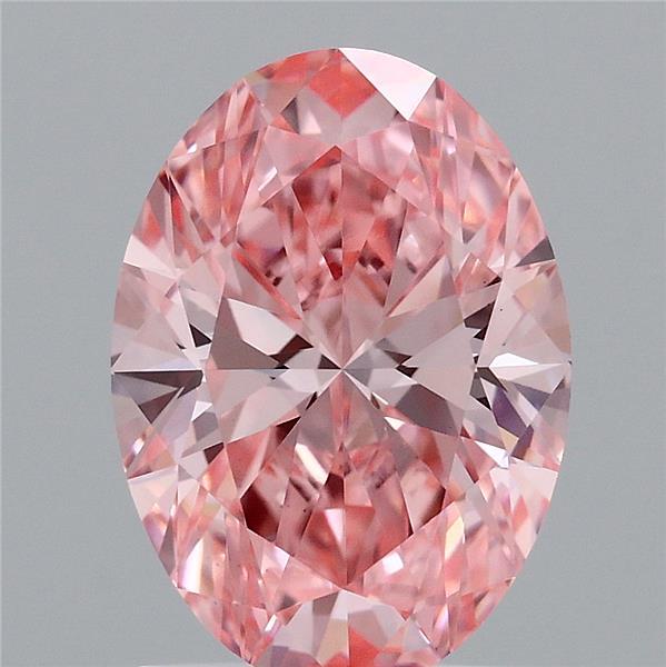 1.52ct Oval FANCY VIVID PINK VVS2 Lab Created Diamond