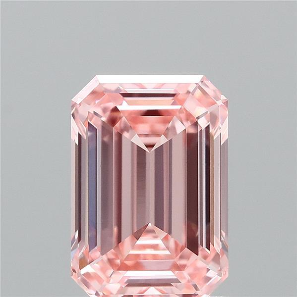 1.51ct Emerald FANCY VIVID PINK VVS2 Lab Created Diamond