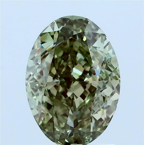 2.02ct Oval FANCY VIVID GREEN VVS2 Lab Created Diamond