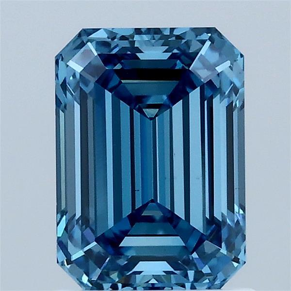1.56ct Emerald FANCY VIVID BLUE VS1 Lab Created Diamond