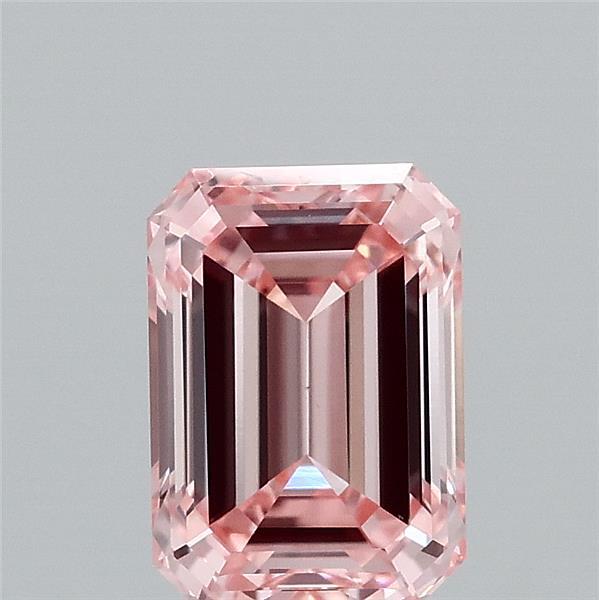 1.45ct Emerald FANCY VIVID PINK VS1 Lab Created Diamond