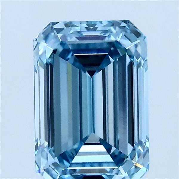 2.08ct Emerald FANCY VIVID BLUE VVS2 Lab Created Diamond