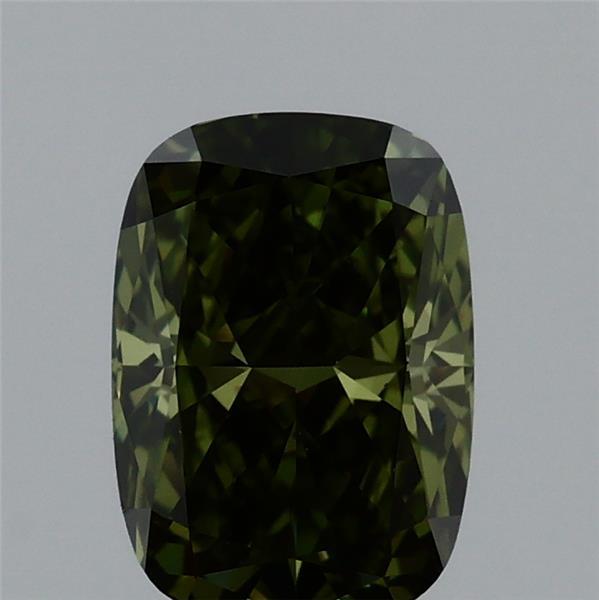 1.03ct Cushion FANCY VIVID GREEN VS1 Lab Created Diamond