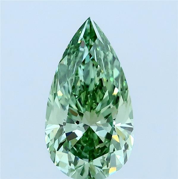 1.01ct Pear FANCY VIVID GREEN VS2 Lab Created Diamond