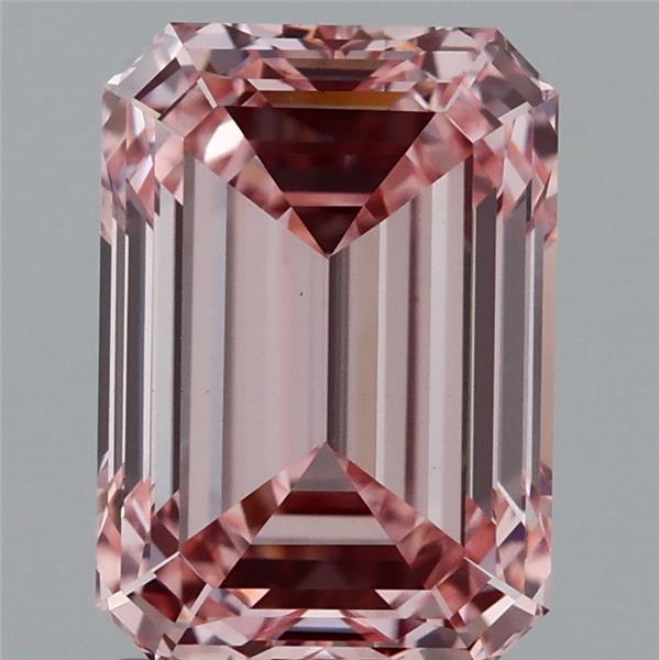 2.22ct Emerald FANCY INTENSE PINK VS1 Lab Created Diamond