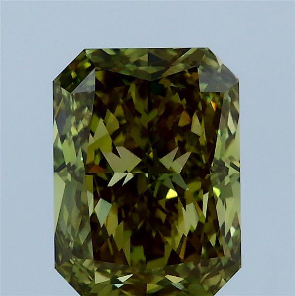 2.01ct Radiant FANCY VIVID GREEN VS2 Lab Created Diamond