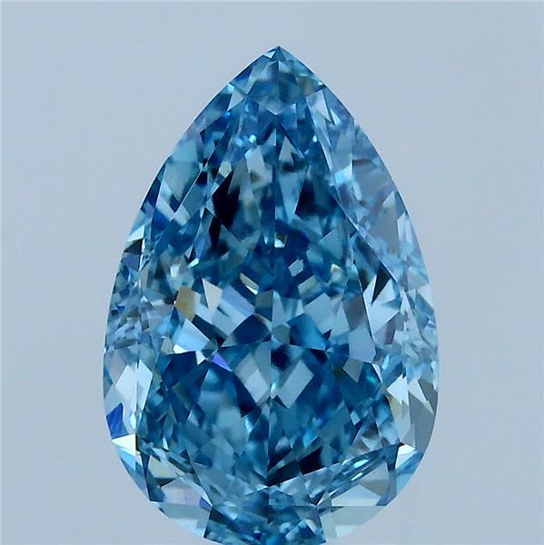 3.23ct Pear FANCY VIVID BLUE VVS2 Lab Created Diamond
