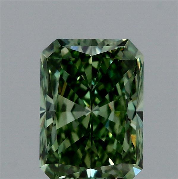 1.51ct Radiant FANCY VIVID GREEN VVS2 Lab Created Diamond