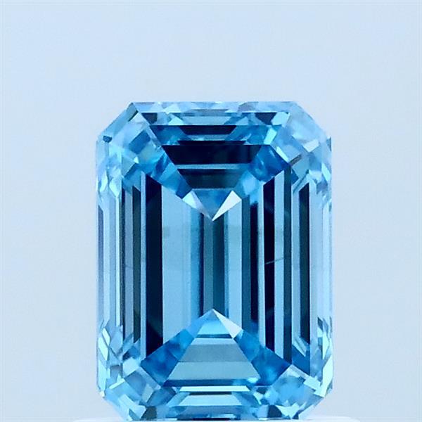 1ct Emerald FANCY VIVID BLUE VS1 Lab Created Diamond