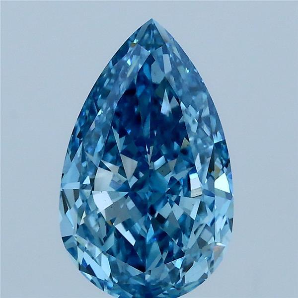 2.14ct Pear FANCY VIVID BLUE VS1 Lab Created Diamond