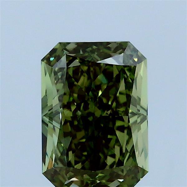1.11ct Radiant FANCY VIVID GREEN VS1 Lab Created Diamond