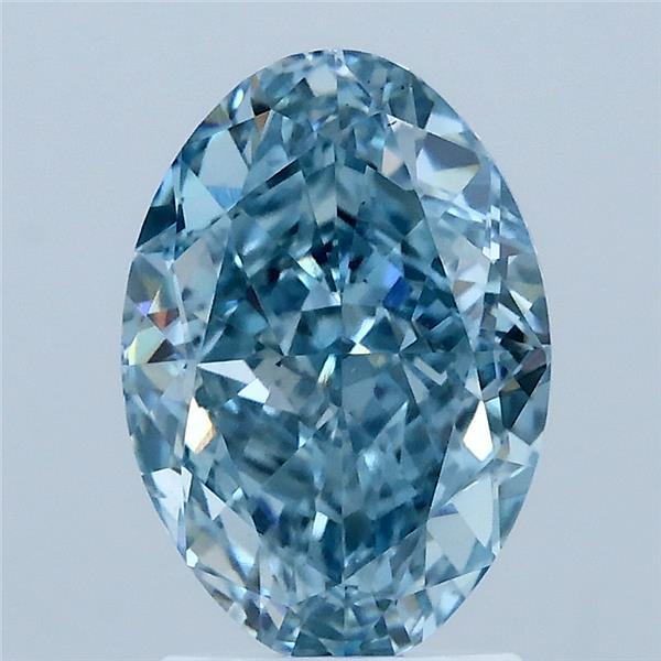 2.65ct Oval FANCY VIVID BLUE VS1 Lab Created Diamond