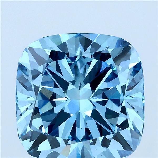 4.03ct Cushion FANCY VIVID BLUE VS2 Lab Created Diamond
