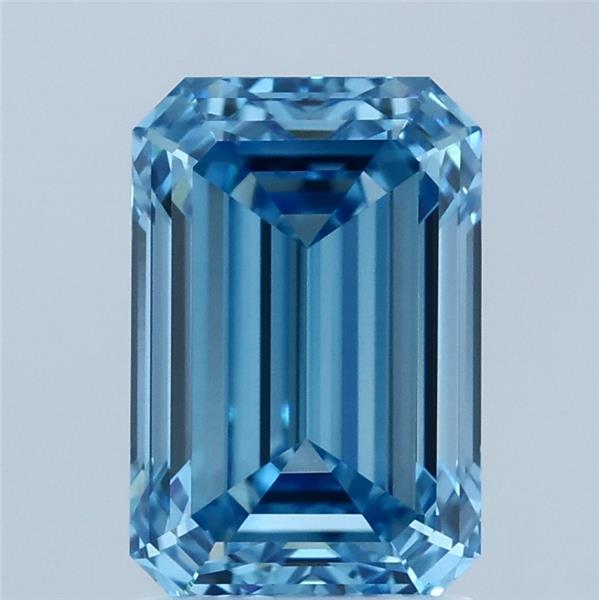 2.14ct Emerald FANCY VIVID BLUE VVS2 Lab Created Diamond