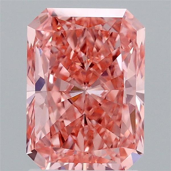 2.08ct Radiant FANCY VIVID PINK VS1 Lab Created Diamond