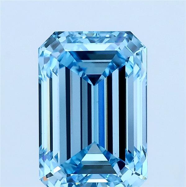 2ct Emerald FANCY VIVID BLUE VS1 Lab Created Diamond
