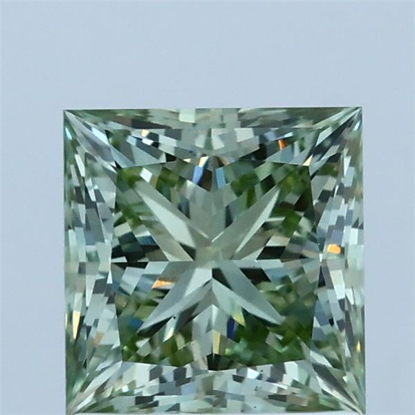 1.52ct Princess FANCY VIVID GREEN VS2 Lab Created Diamond