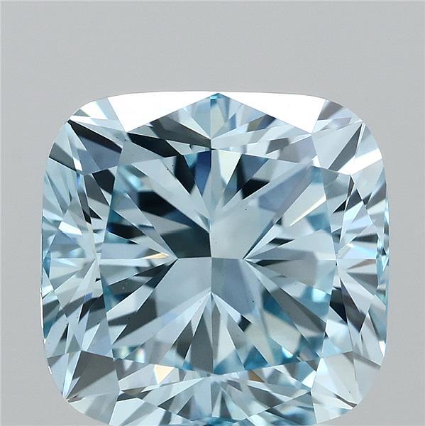 3.06ct Cushion FANCY VIVID BLUE VS1 Lab Created Diamond