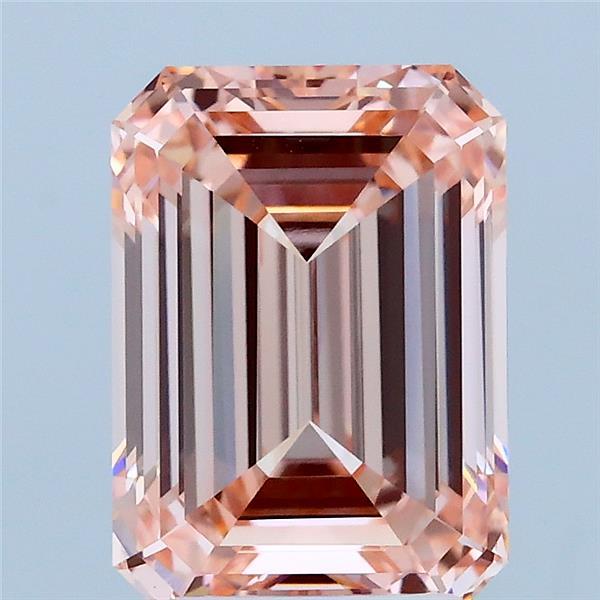 3.01ct Emerald FANCY INTENSE PINK VVS2 Lab Created Diamond