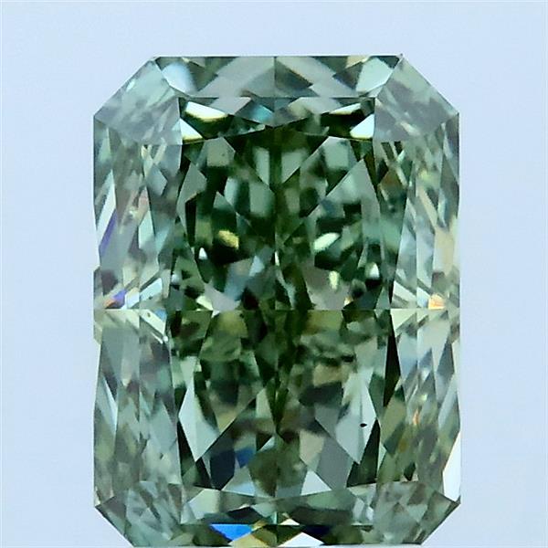 2.17ct Radiant FANCY VIVID GREEN VS2 Lab Created Diamond
