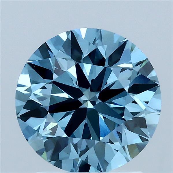 1.96ct Round FANCY VIVID BLUE VS1 Lab Created Diamond