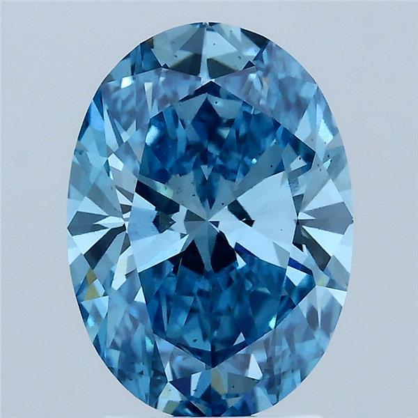 2.52ct Oval FANCY VIVID BLUE VS2 Lab Created Diamond