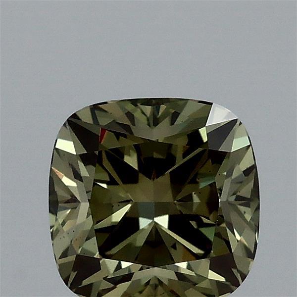 1.08ct Cushion FANCY VIVID GREEN VS1 Lab Created Diamond