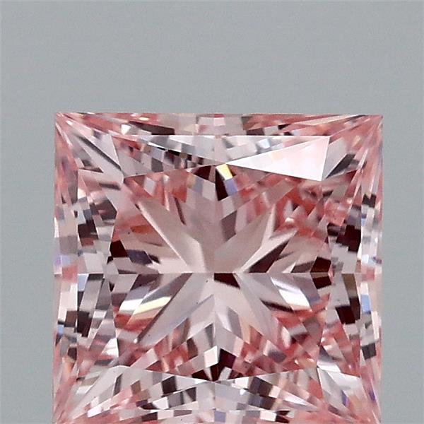 1.7ct Princess FANCY INTENSE PINK VS1 Lab Created Diamond