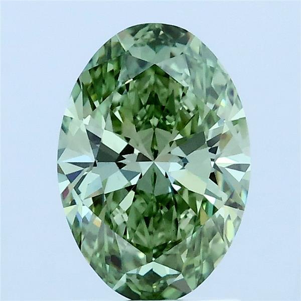 1.23ct Oval FANCY VIVID GREEN VVS2 Lab Created Diamond