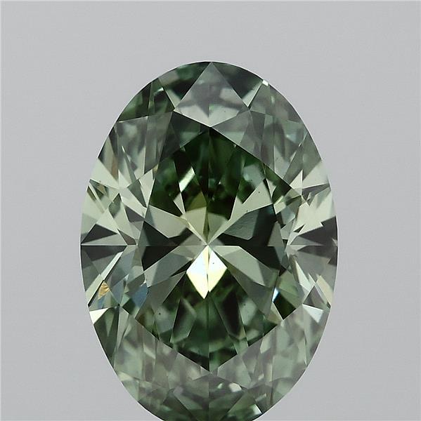 2.01ct Oval FANCY VIVID GREEN VS1 Lab Created Diamond