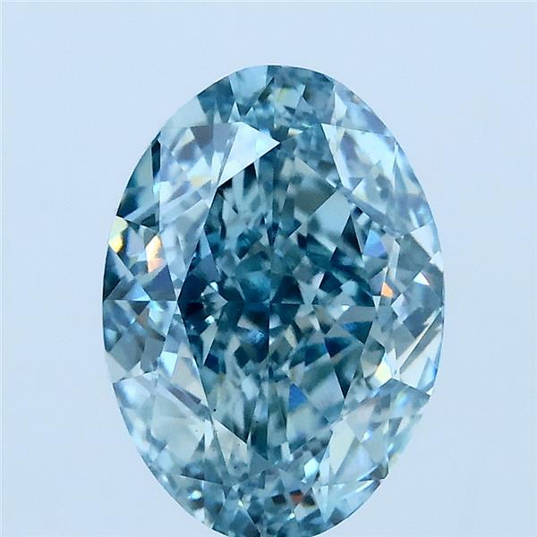 3.08ct Oval FANCY VIVID BLUE VS1 Lab Created Diamond